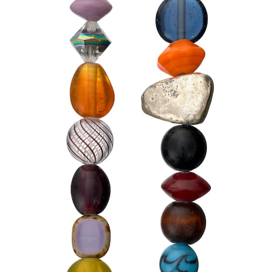 12 Packs: 48 ct. (576 total) Multicolor Mix Glass Rondel Beads by Bead Landing&#x2122;